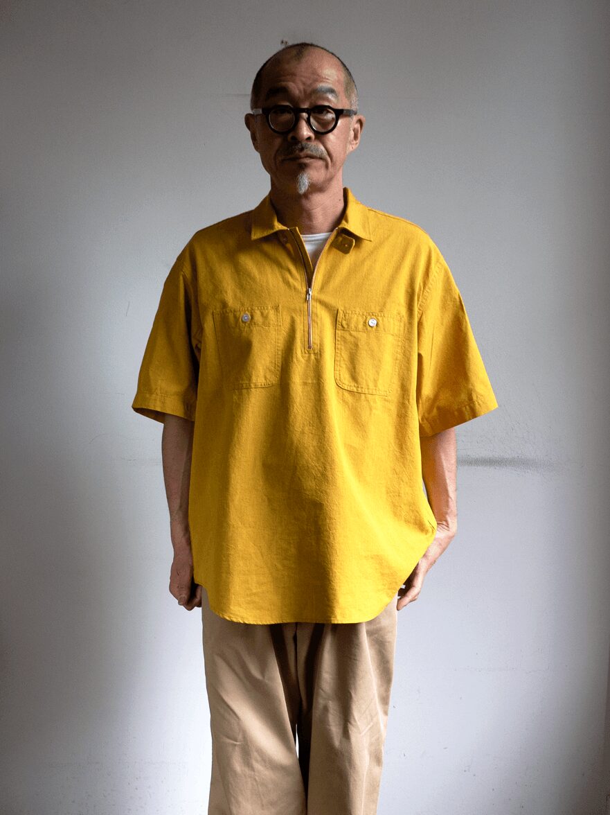 WORKADAY　Spinnaker Shirt Yellow Cotton Iridescent