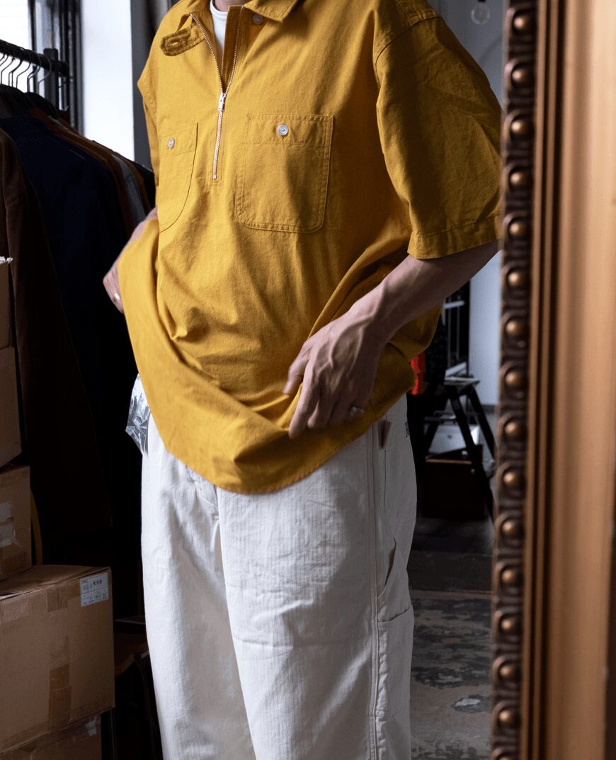 WORKADAY　Spinnaker Shirt Yellow Cotton Iridescent