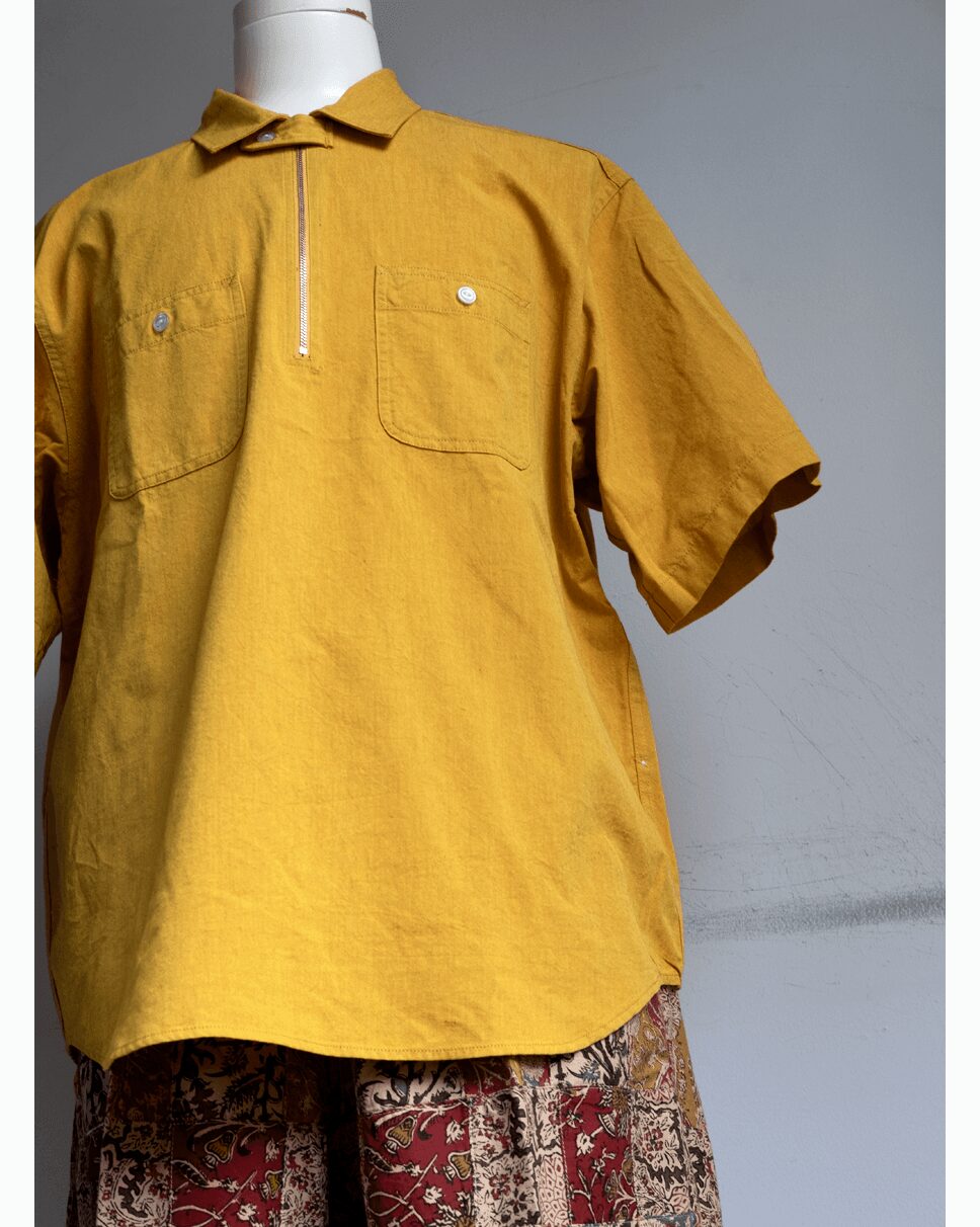 WORKADAY　Spinnaker Shirt Yellow Cotton Iridescent