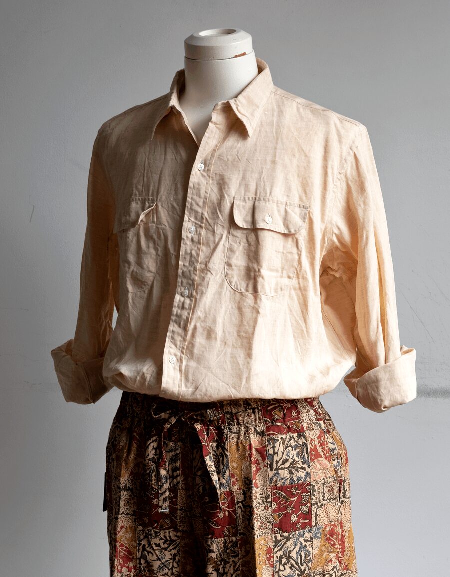 NDIVIDUALIZED SHIRTS　Solid Linen New 2poc Work Shirt