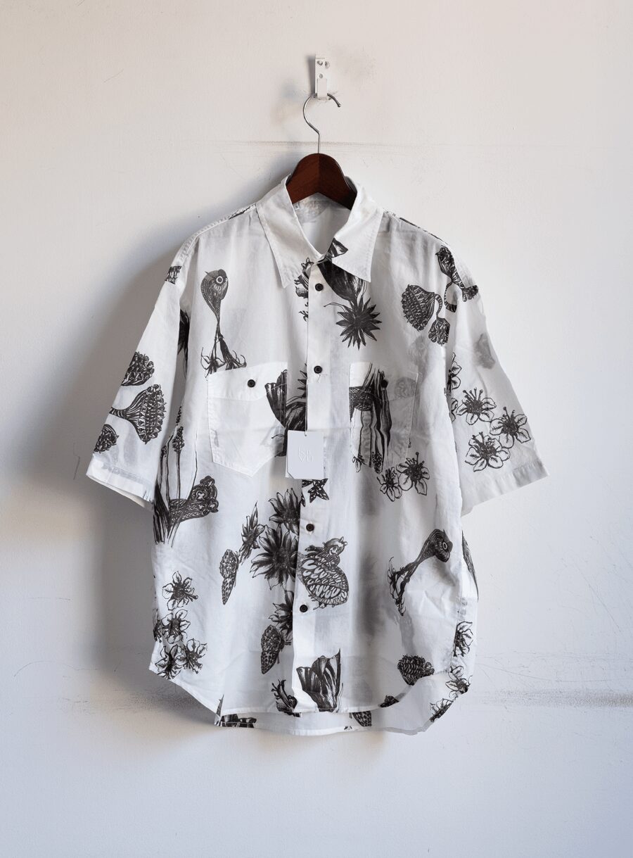 kiivu　BOIL SHORT SLEEVE SHIRT -Hand Drawing SUMI Printing- 