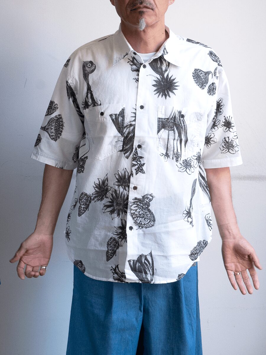 kiivu　BOIL SHORT SLEEVE SHIRT -Hand Drawing SUMI Printing- 