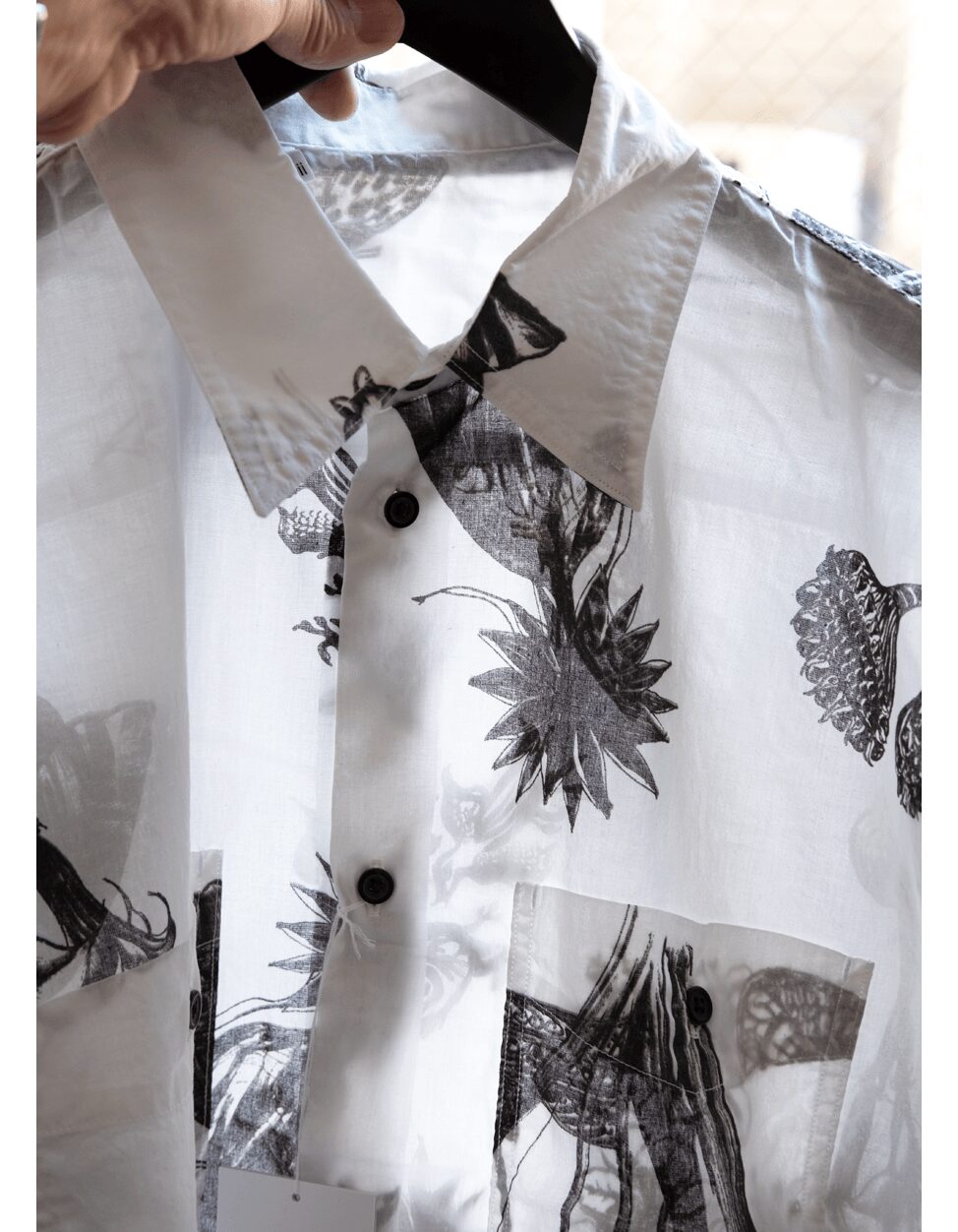 kiivu　COTTON BOIL SHORT SLEEVE SHIRT -Hand Drawing SUMI Printing- 