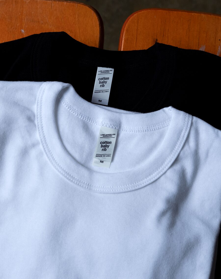 LOS ANGELES APPAREL Baby Rib Fitted T-Shirt