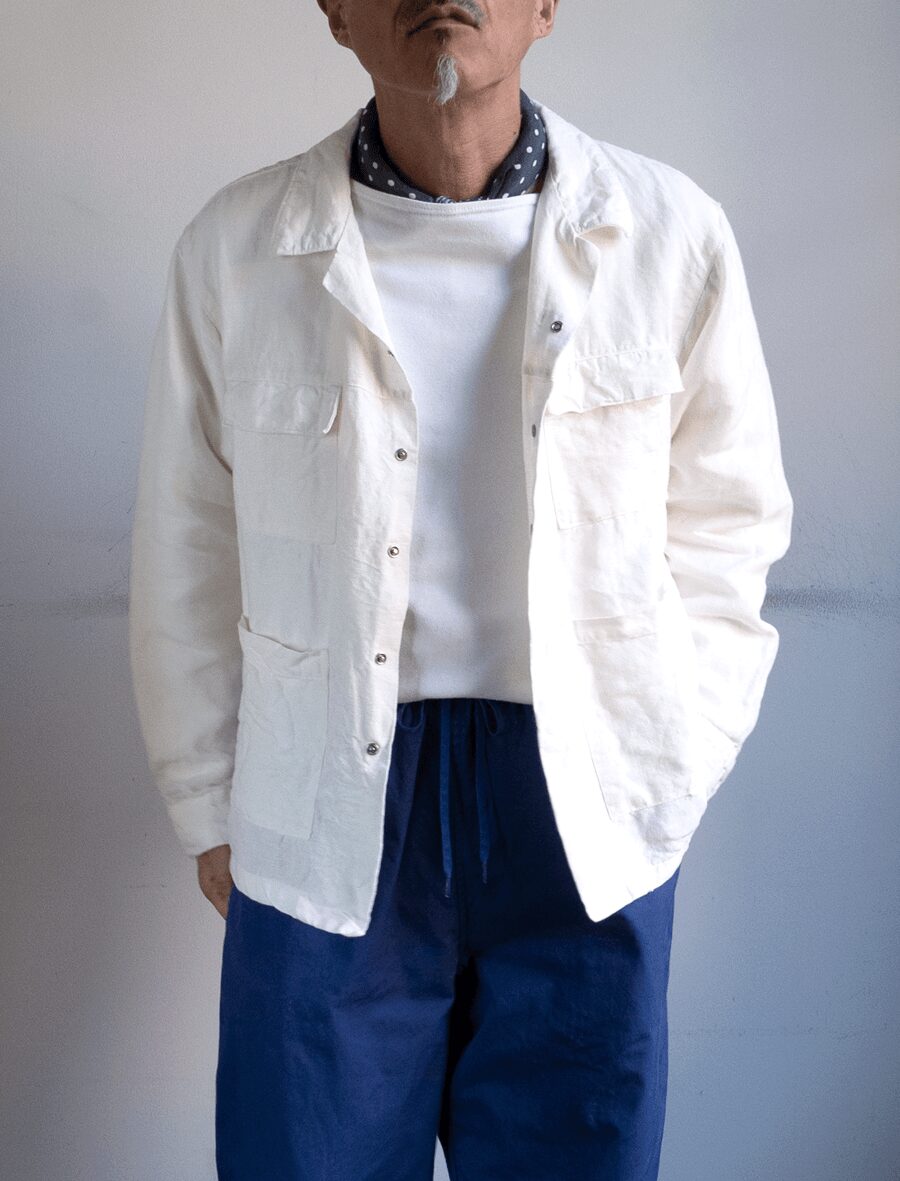 Au Vrai Chick BRITAIN　Irish Linen Shirts Jacket With Pocket
