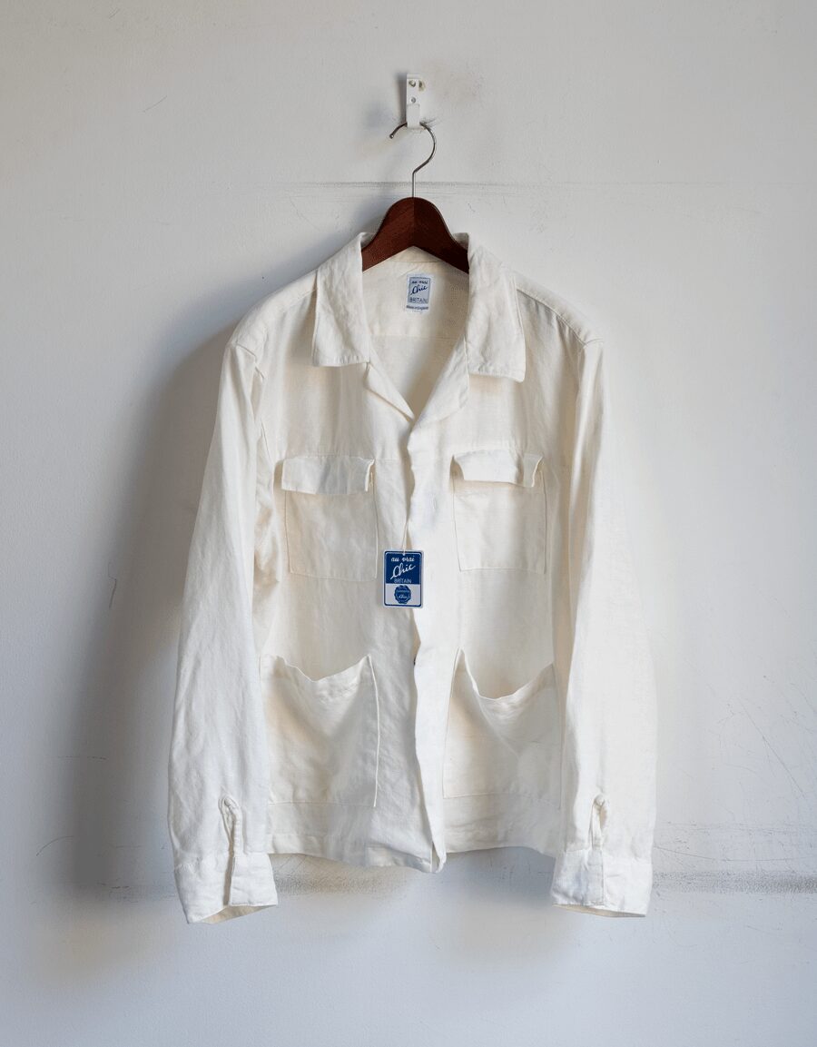 Au Vrai Chick BRITAIN　Irish Linen Shirts Jacket With Pocket