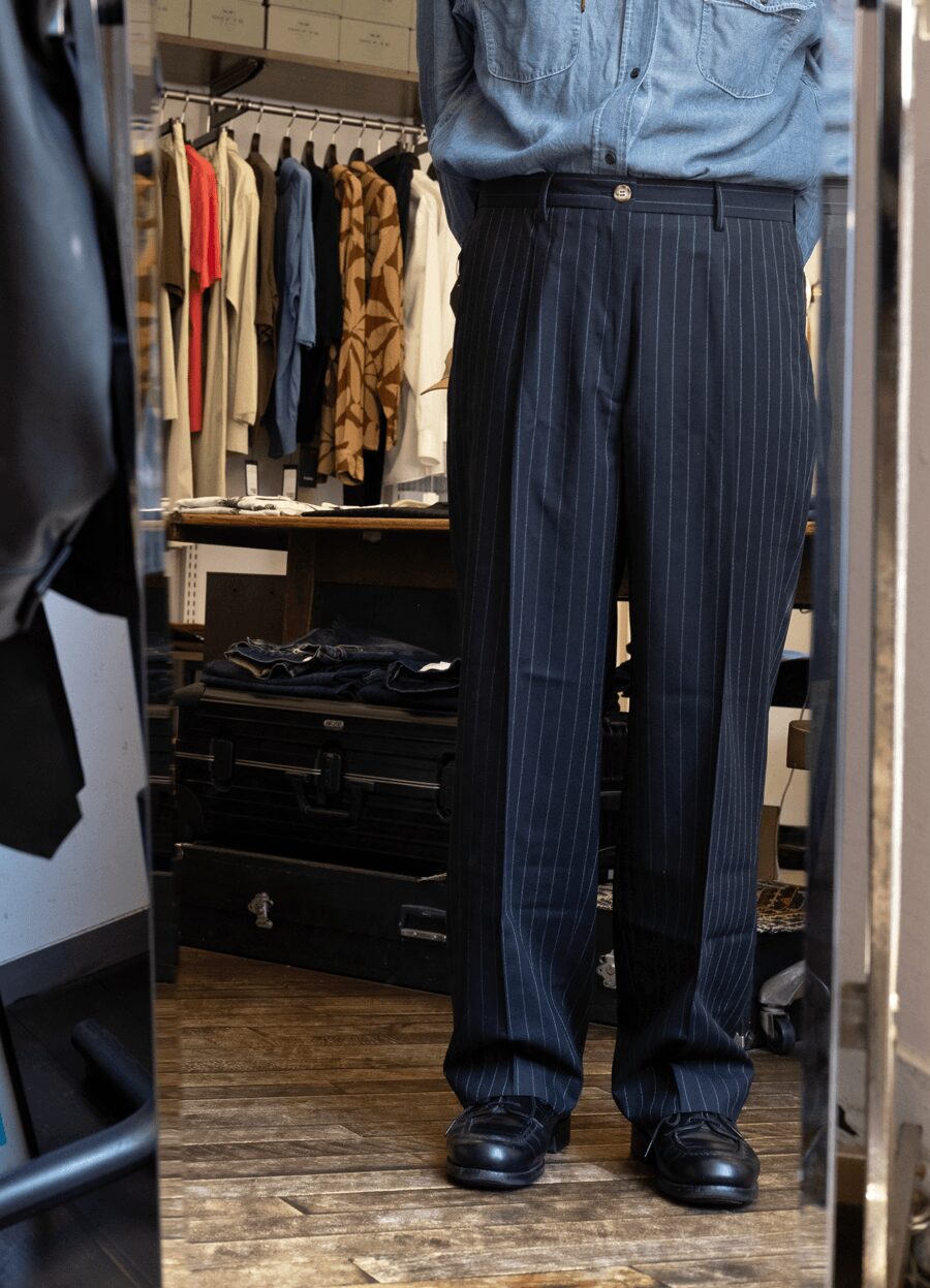 Gambert　WOOL TROPICAL STRIPE TROUSERS