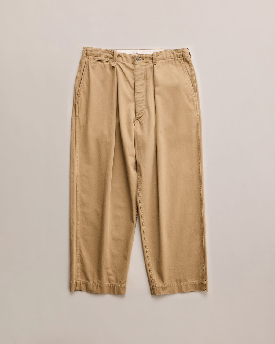 NICENESS　AGED-EFFECT CHINO RESIZED CHINO TROUSERS “ALBARN”
