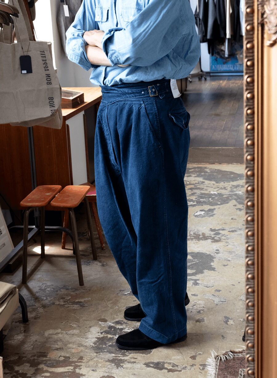 CIOTA　Denim Gurkha Pants Deep Blue