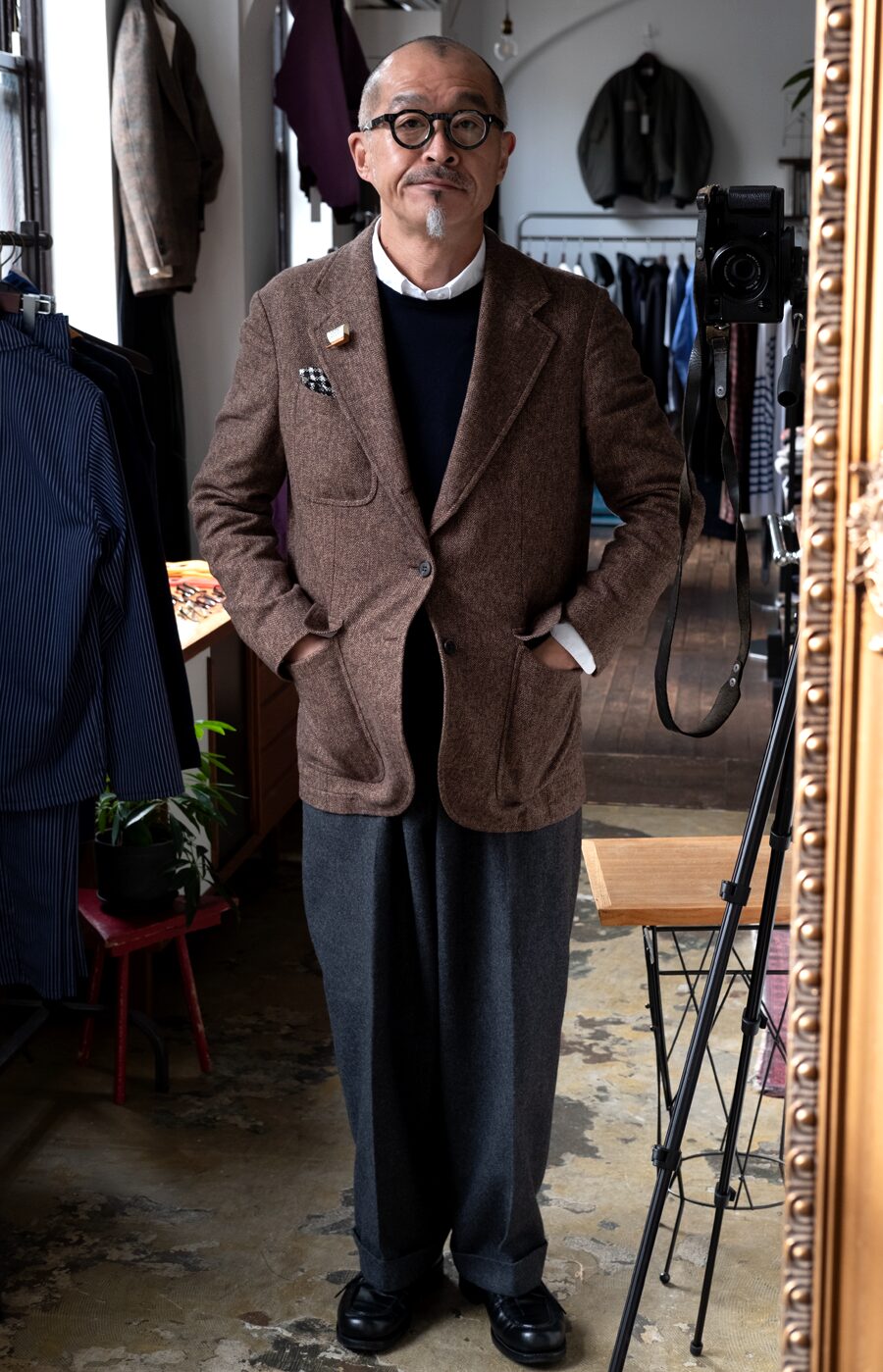 YAMAGUCHI STORE　Cotton Herringbone Tweed Jacket