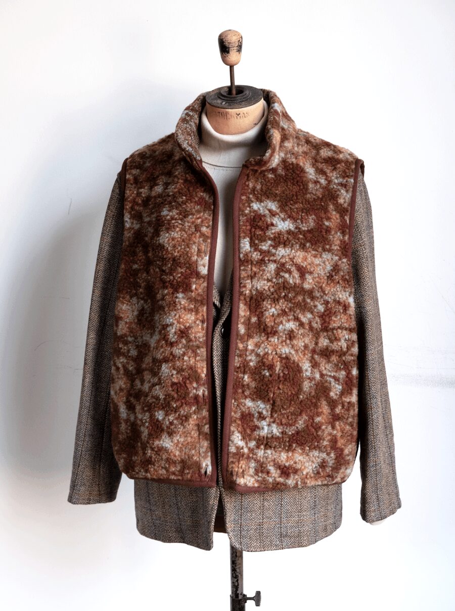 ts(s)　Camo Jacquard Virgin Wool Polyester Jersey Liner Boa Vest