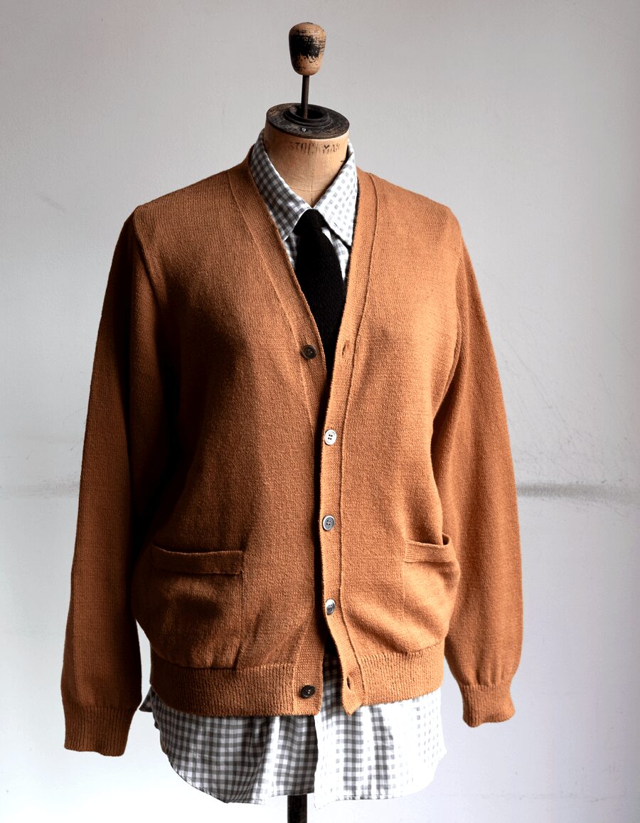 yonetomi NEW BASIC　ORGANIC BROWN COTTON KNIT CARDIGAN