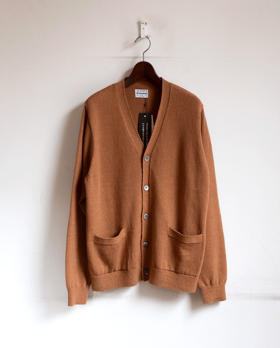 yonetomi NEW BASIC　ORGANIC BROWN COTTON KNIT CARDIGAN