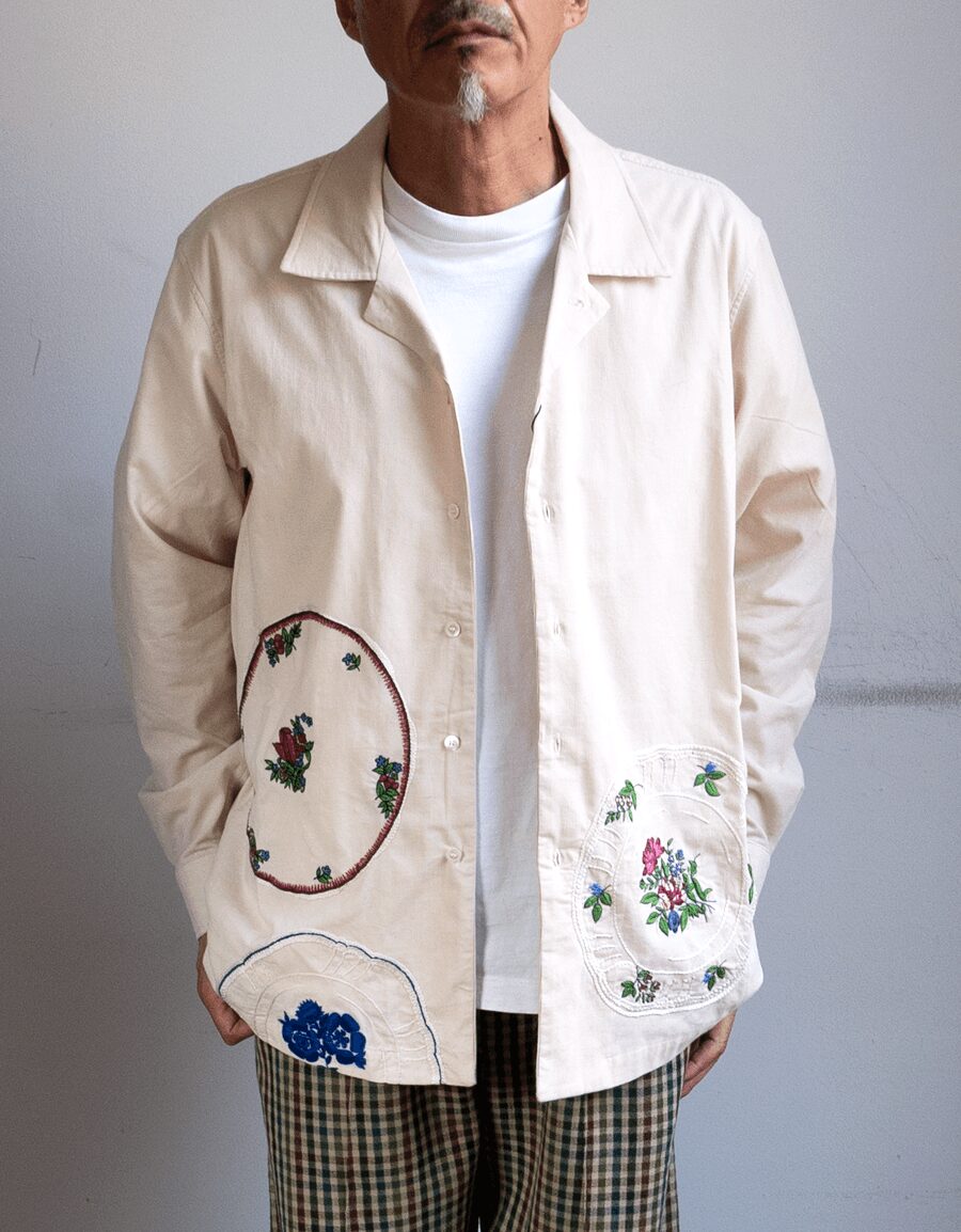 mii　FLOWER EMBROIDERED CORDUROY JACKET “SHIRT EKO”
