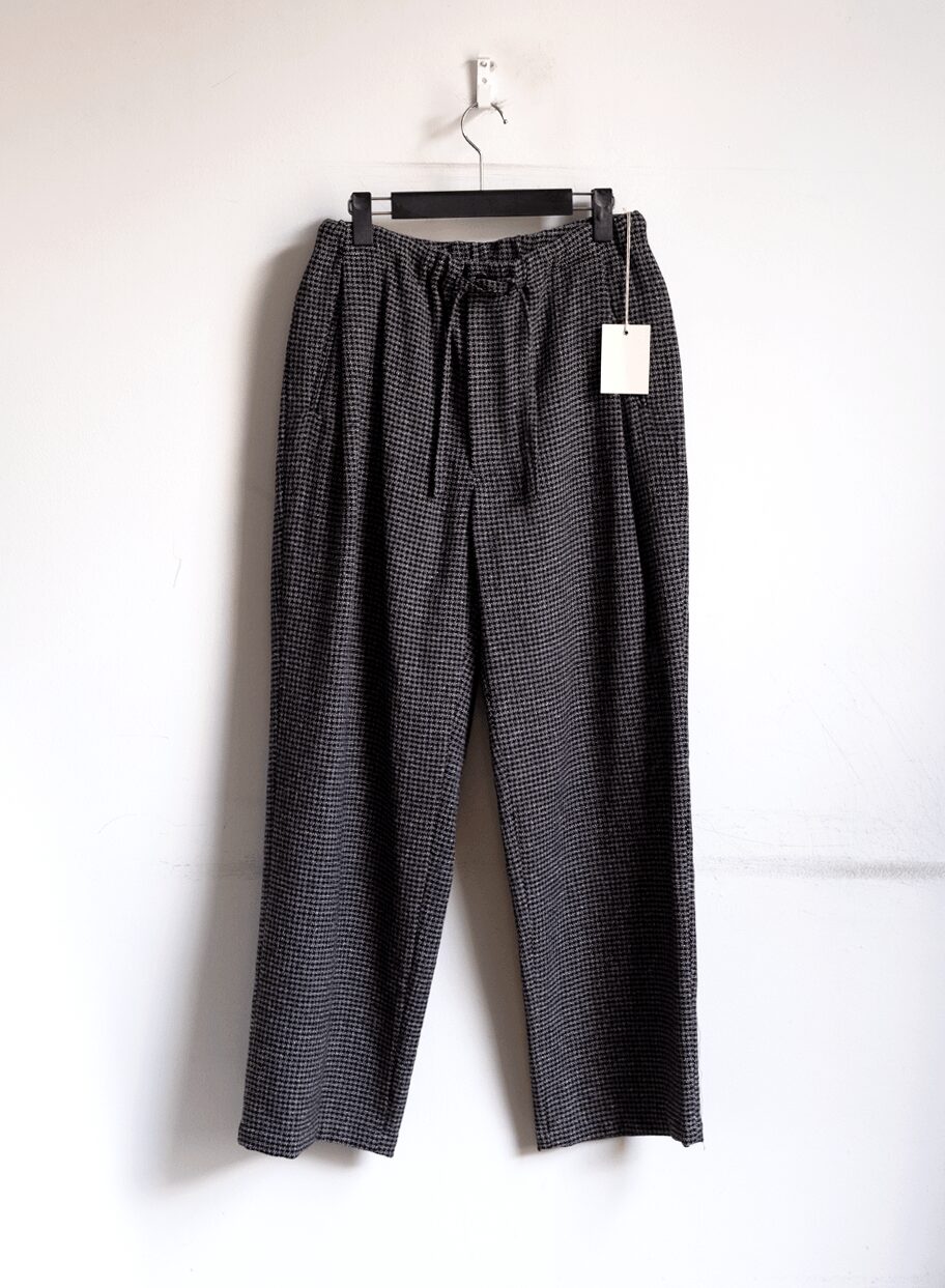 ULTERIOR　WOOL SILK CHECK DRAWSTRING PANTS
