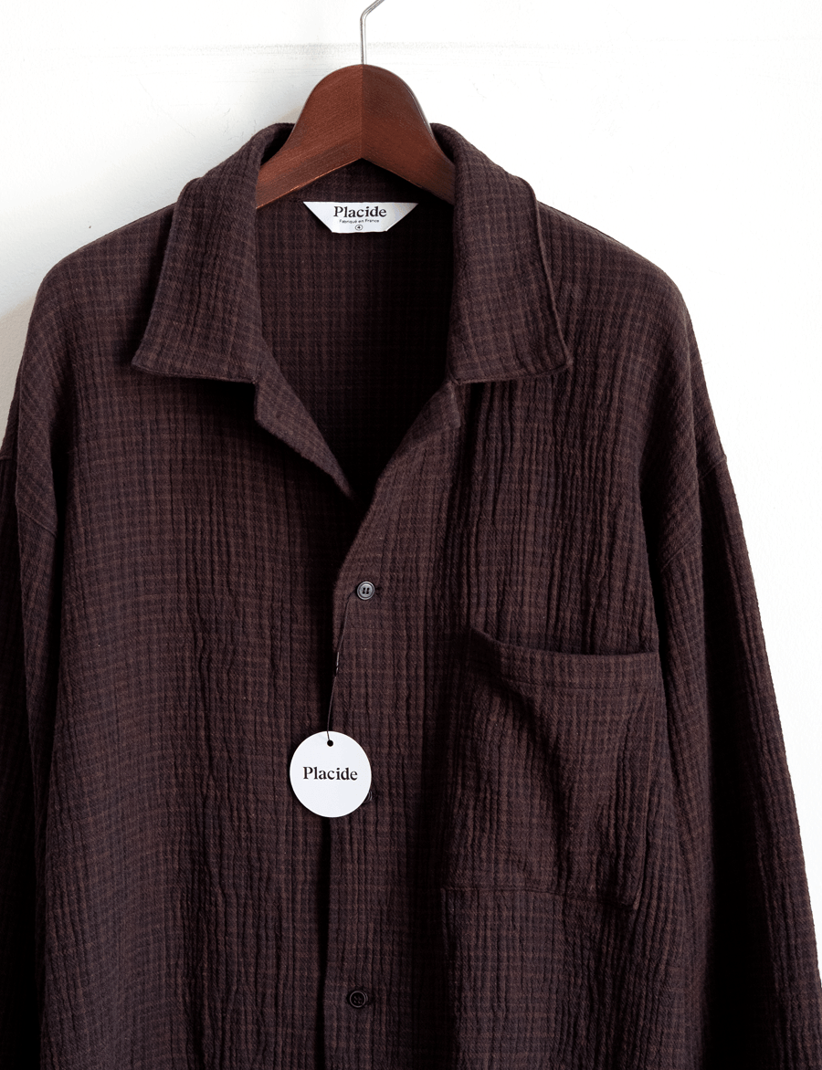 Placide　Cotton Linen Chirimen Shirts Jacket