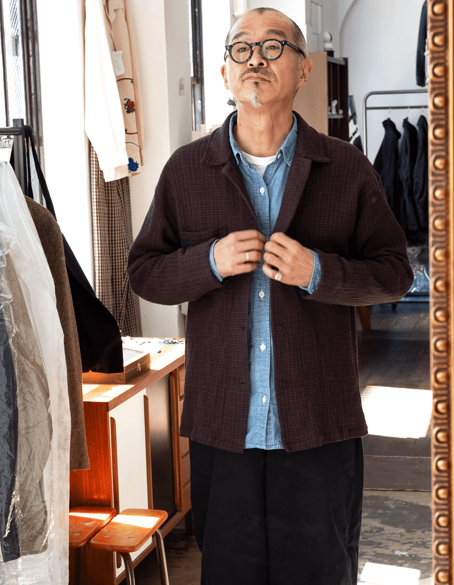 Placide　Cotton Linen Chirimen Shirts Jacket