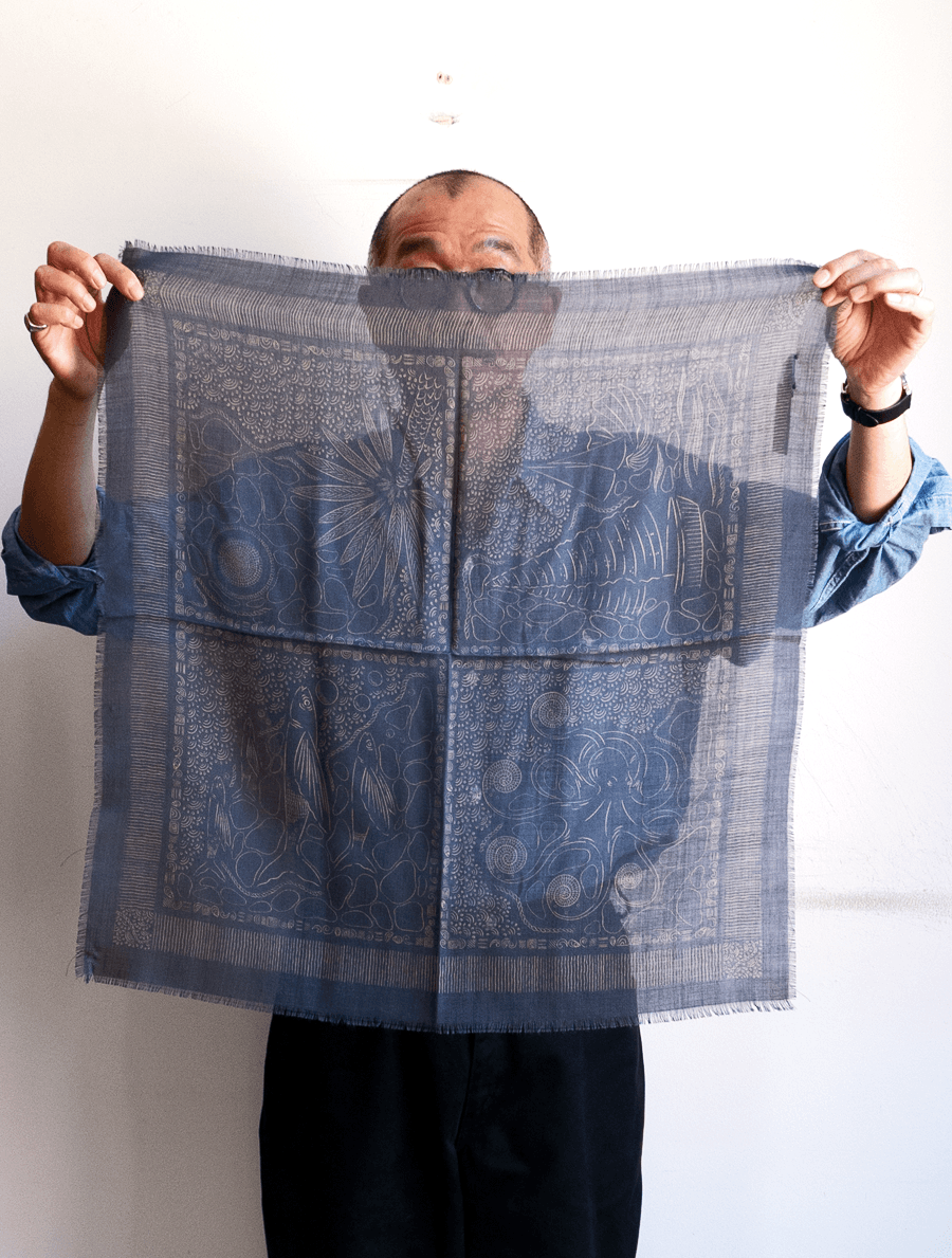 sense the pebble　Animal Print Scarf “Safari” & Sea Animal Print “La Mer”
