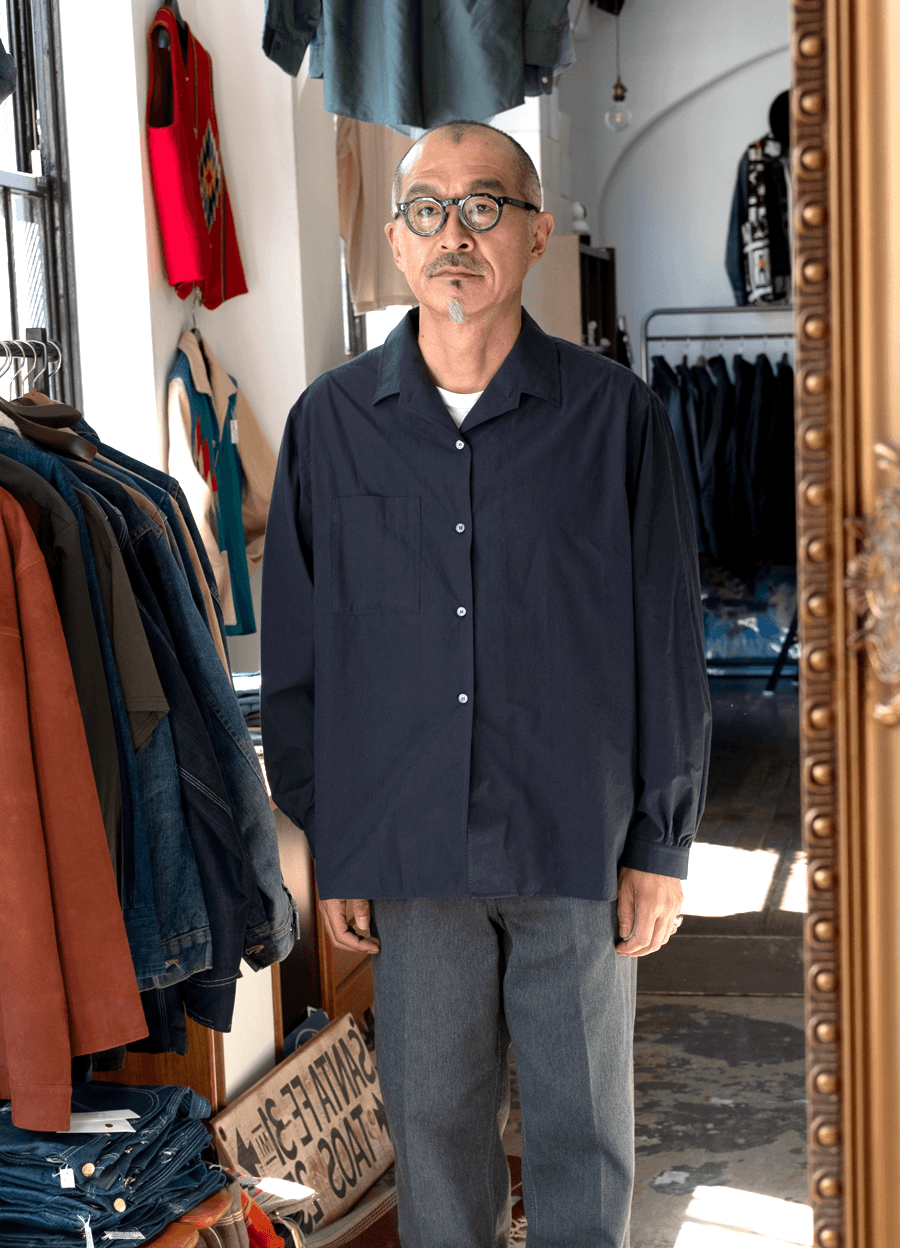 MANAVE　Switch Collar Shirt Navy