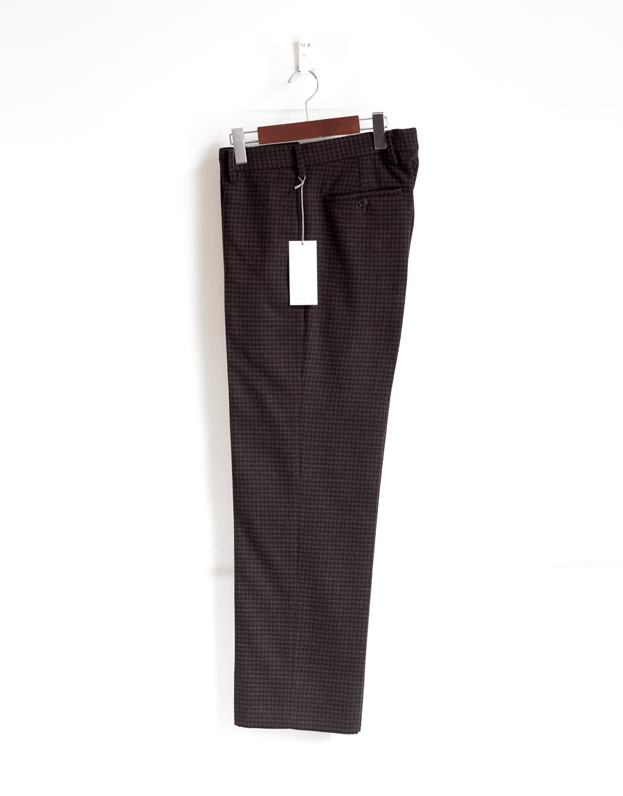 HEUGN　TROUSER113 Brown Check New STRIGHT “Carey”