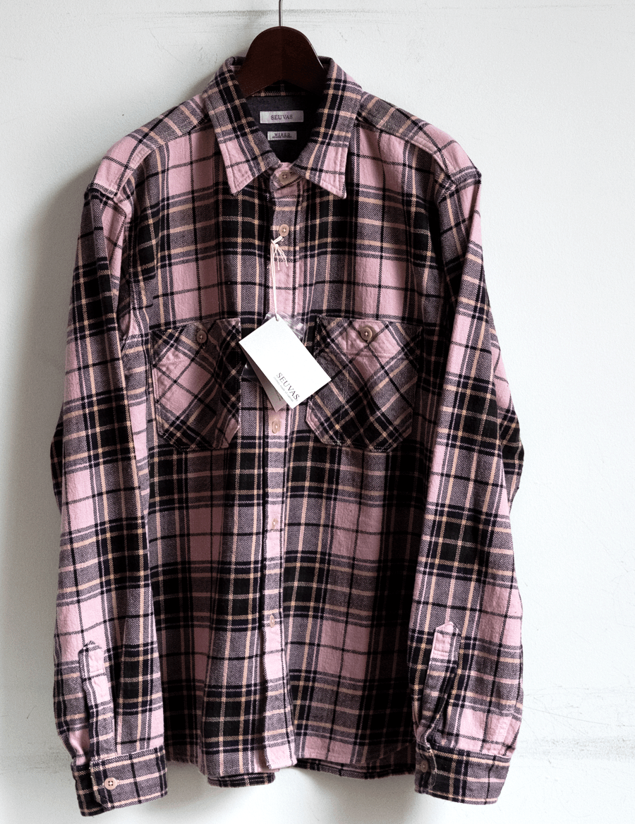 SEUVAS　COTTON NEP PLAID WORK SHIRT