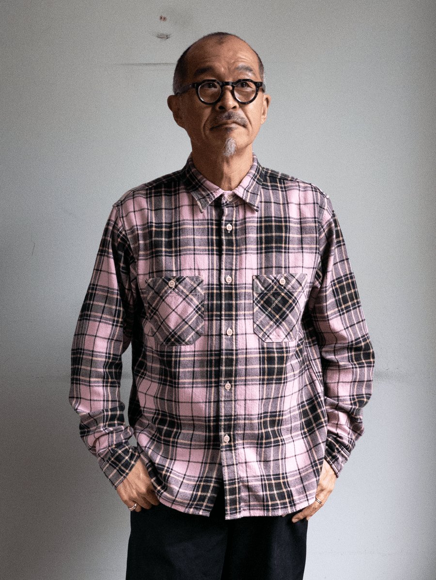 SEUVAS　COTTON NEP PLAID WORK SHIRT
